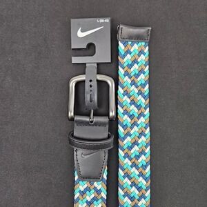 Nike Men's Size L 38-40 G-Flex Woven Stretch Golf Belt Green Blue S5045925A New